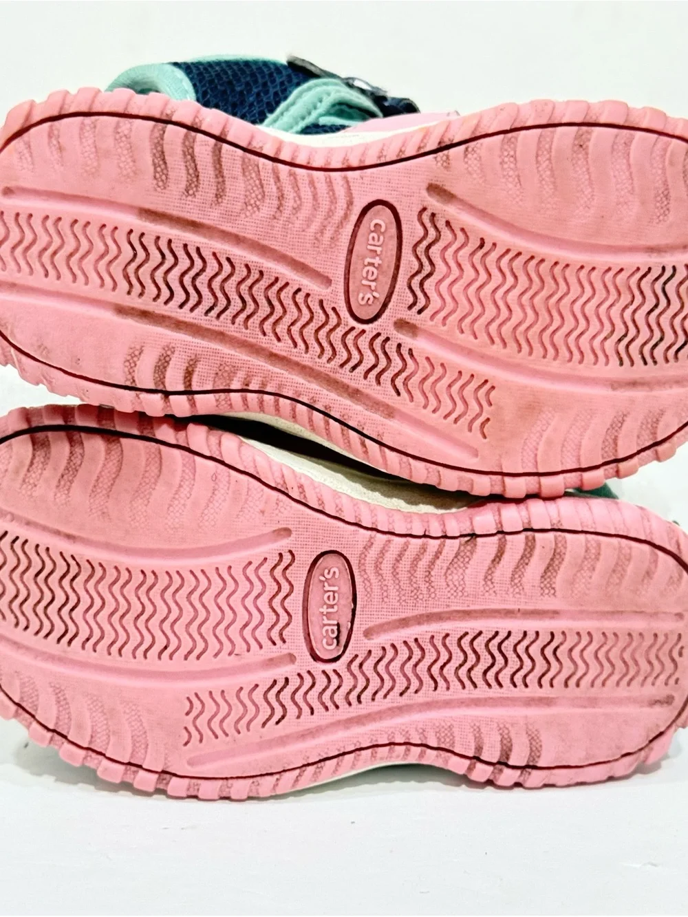 Carter's Navy Pink Aqua Kids Sport Sandals Water Shoes Size 6 Toddler Easy Pleas